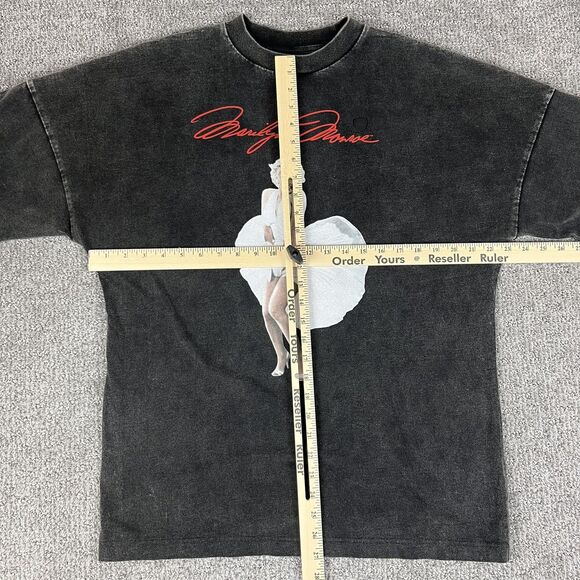 Marilyn Monroe Shirt Mens Small Black CPS Chaps Oversized Graphic Tee Classic - Picture 7 of 8